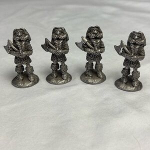 Vintage Viking Barbarian figurines, 2” Pewter D&D Gallo, set of 4